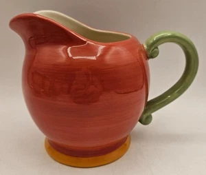 Pfaltzgraff Jana Kolpen Secrets Of Pistoulet Small Creamer Pitcher Red Green - Picture 1 of 9