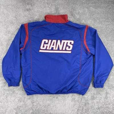 New York Gaints 夹克男式 2XL 蓝色 1/4 拉链 NFL 长袖口袋 — 第 1/4 张图片