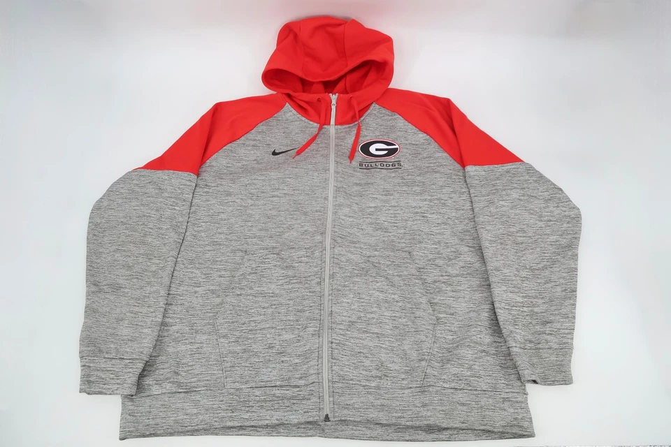 Nike Georgia Bulldogs Hoodie Mens XXXL Football Therma-Fit Raglan Full Zip 3XL - Image 1 of 4