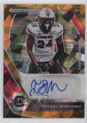 2021 Panini Prizm Draft Picks Orange Ice Israel Mukuamu #DPA-ISM Rookie Auto RC - Image 1 of 2