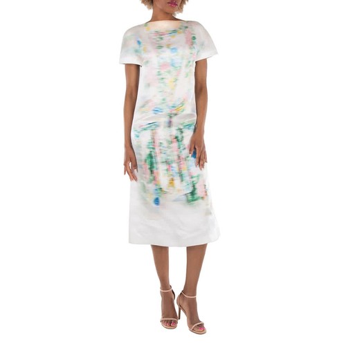 Abito Loewe in seta a maniche corte con stampa attern