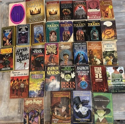 Lot Of 34 Paperback Books. JRR Tolkien, JK Rowling, George Martin, Isaac Asimov - Image 1 of 4