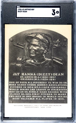 1956-63 Artvue Hof Jay Hanna (Dizzy) Dean SGC 3 POP 1 1 higher - Image 1 of 2