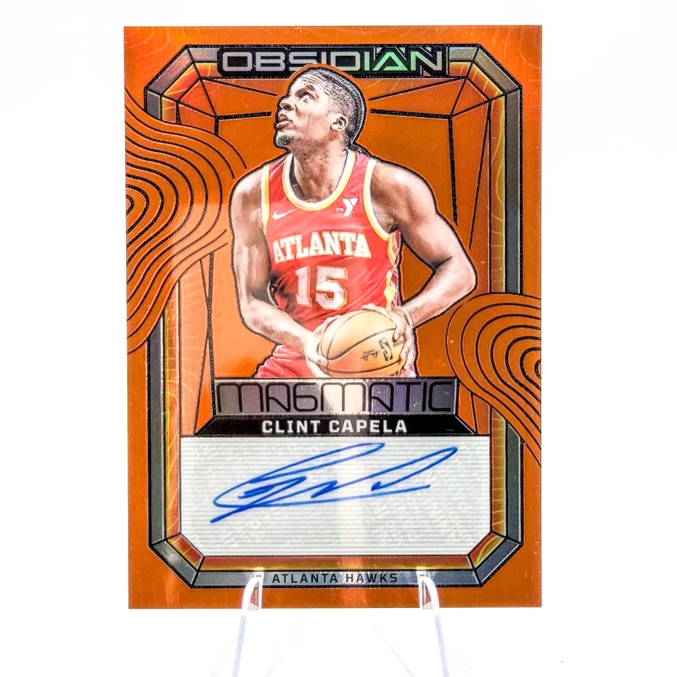 Clint Capela 2023-24 Obsidian Orange Flood /75 Magmatic Signatures Hawks Auto 🔥 - Image 1 of 4