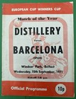 Lisburn Distillery v Barcelona Cup Winners Cup 1971 Football Programme Belfast
