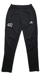Adidas  Climacool Track Pants Youth Boys S 9-10 Black/White Embroidered #40 - Picture 1 of 13