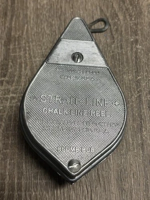 Vintage Strait-Line Chalk Line Reel Plumb Bob Irwin Auger Bit Co. USA - Image 1 of 4