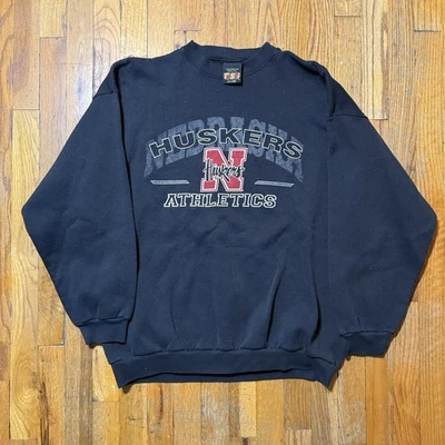 Vintage 90s Nebraska Huskers Black Crewneck Sweatshirt Size XXL - Image 1 of 4