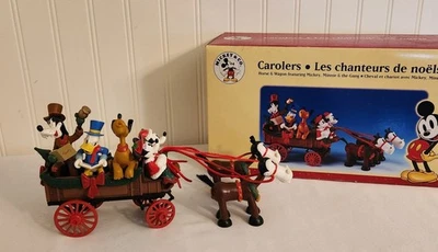 Disney Carolers Mickey & Minnie con caballo y carro Goofy Donald Figura 1999 Ertl Foto 1 de 4