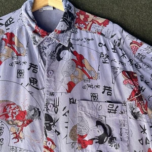 Vintage Tianello Shirt Short Sleeve Men L Geisha Tencel Baggy 90s Made in USA - Imagen 1 de 12