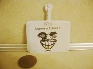 Vintage Tin Fold Over Advertising Button WAR Why Can't we be Friends Collectible - Picture 1 of 3