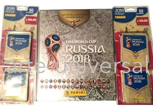 4 BLISTERS 40 PACKS + Platinum HARDCOVER ALBUM Russia 2018 World Cup PANINI - Picture 1 of 9