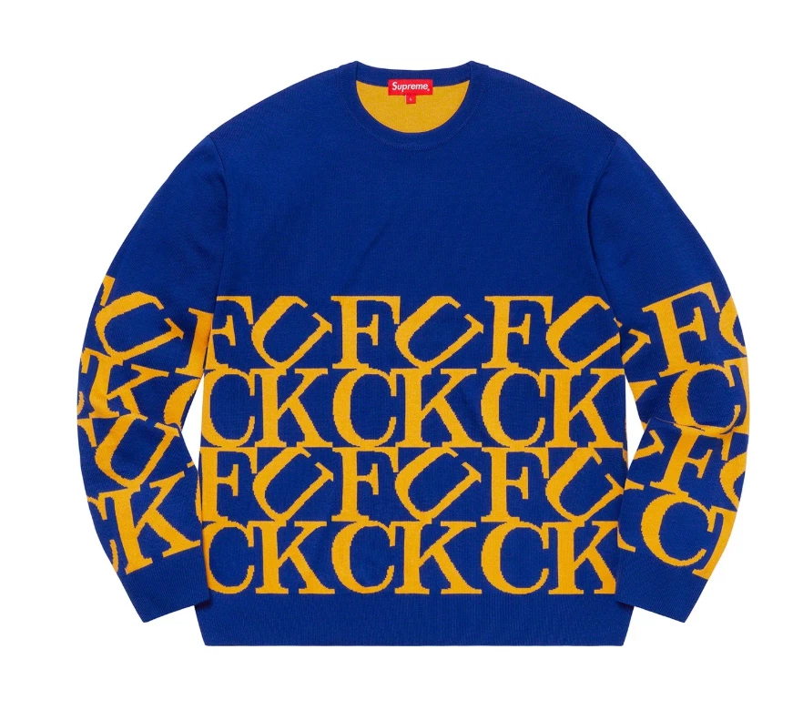 Suéter Supreme tamanho grande azul royal FW20 Supreme Nova York 2020 novo em folha - Imagem 1 de 4
