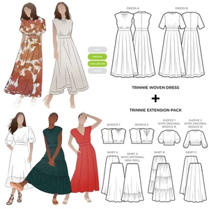 Style Arc Sewing Pattern - Trinnie Woven Dress Plus Extension Pack Bundle (Si... - Picture 1 of 9