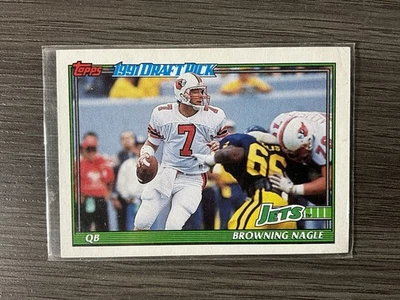 1991 Topps Football Browning Nagle Rookie Card #481 Set Break NM-MT - Image 1 of 3