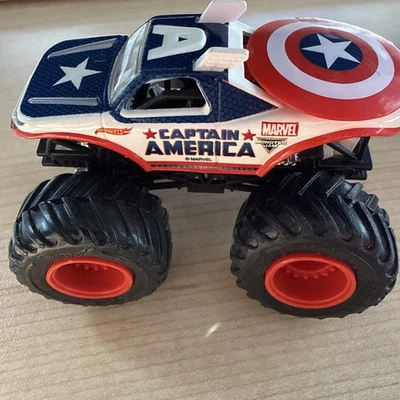 Hot Wheels Monster Jam Marvel Captain America Monster Truck 1:24 Scale Played - Image 1 of 4