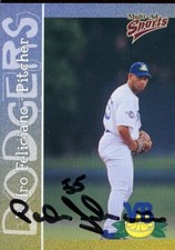 2000 Vero Beach Dodgers PEDRO FELICIANO Signed Card autograph AUTO METS