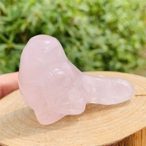 1 pieza Cuarzo Rosa Natural Pájaro Tallado Cuarzo Cristal Piedra Calavera Reiki Curación - Imagen 1 de 6