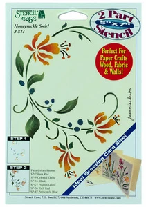 Stencil Ease 2 Part Decorative Stencil 5" x 7" Honeysuckle Swirl Design - Picture 1 of 1