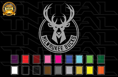 Milwaukee Bucks Decal Sticker Basketball Team Logo NBA Vinyl Car Window Wall - Image 1 of 2