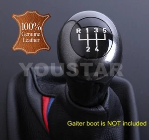 UK STOCK 5 Speed Italian Leather Weighted Gear Knob Grey Gloss for BMW M Sports - Picture 1 of 9