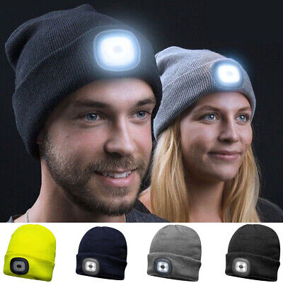 Unisex Cold Weather Winter Beanie Hat With  LED Head Lights • 9.95£