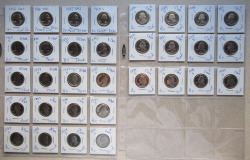 Proof Washington Clad Quarters *Sms (1965-67)/S (1968-98 ) Mints* 33 Dcam+Coins