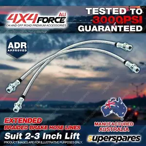 2 Front Braided Extended Brake Hoses Lines for Toyota Hilux KZN165 LN167 LN172 - Picture 1 of 2