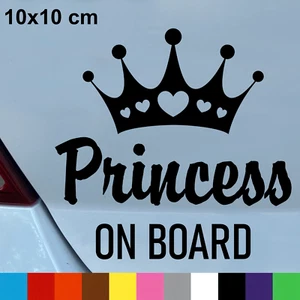 Autoaufkleber Princess on Board Sticker 10x10 cm N0215 - Bild 1 von 2