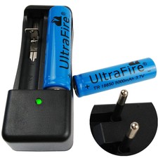 2 X 18650 5000mAh 3.7V Li-ion Rechargeable Battery+4.2V EU Plug Charger New