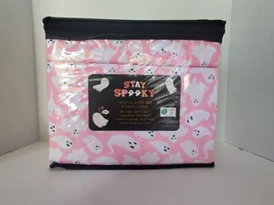 Stay Spooky Halloween Haunted Pink Ghost King Size 6 Piece Sheet Set - Picture 1 of 1