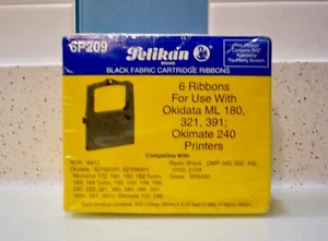 OKIDATA ML BLACK RIBBONS ML 180, 321,391, OKIMATE 240 PELIKAN LOT OF (6) - Picture 1 of 2