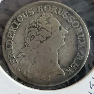 Prussia 3 Einen Thaler 1772 B, 1/3 Reichsthaler German Friedrich II Silver Coin - Picture 1 of 4
