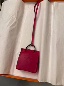 Hermes Sac Oranger Agneau Milo Bag Charm Pink Leather SA Rank 23.5cm Ladies - Picture 1 of 4