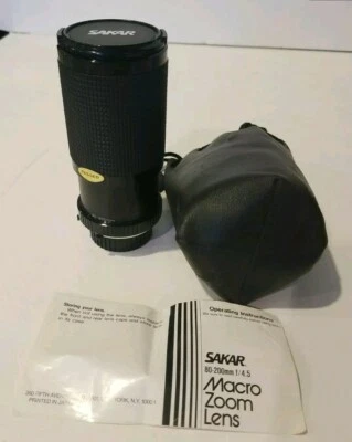 Nikon Sakar MC Zoom Automático Macro 80-200mm 4.5 con funda y folleto Foto 1 de 3