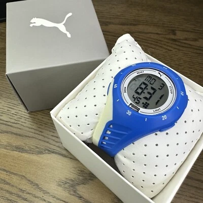 NUEVO✅ PUMA Reloj Digital Poliuretano Blanco Y Azul 40mm P6010 Foto 1 de 4