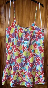 Damenkleid neu mit Etikett Größe 20 Sommerriemen weiß mehrfarbig - Bild 1 von 10
