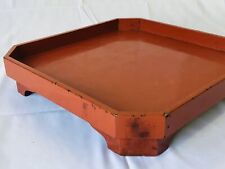 Y4383 TRAY Negoro lacquer foot signed OBON OZEN Japan antique vintage tableware