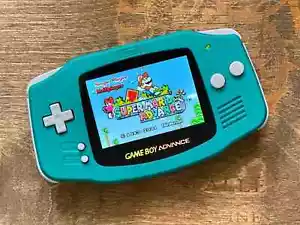 Nintendo Game Boy Advance GBA Teal System 101 V5 IPS LCD Backlit BRIGHTER - Picture 1 of 4