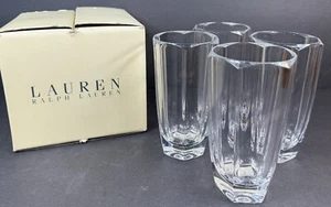 LAUREN RALPH LAUREN LUMIERE HIGHBALL SET DI 4 VETRO CRISTALLO FINE - Foto 1 di 24