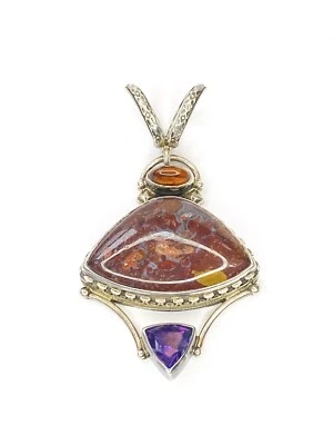 Colgante de amatista ágata ámbar esterlina REVE de Don & Elizabeth Buck de colección 25,5 g Foto 1 de 4