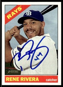2015 Topps Heritage Baseball Rene Rivera Auto Tampa Bay Rays #644 Signed