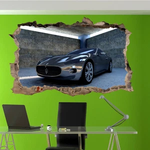 ADESIVI MURALI SUPER SPORT AUTO MASERATI ARTE 3D MURALE STANZA UFFICIO NEGOZIO DECORAZIONE VR5 - Foto 1 di 3