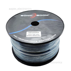 Sonic Boom Car Home Audio Speaker Wire 16 Gauge CCA Blue/Bk Speaker Cable 500 ft - Picture 1 of 3