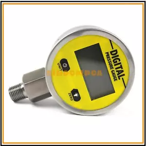 Manómetro medidor de presión hidráulico digital 700 bar/70mpa 1/4" NPT negro - Imagen 1 de 4