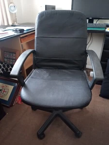 Height Adjustable Office Swivel Chair With Arms & Armrests - BLACK - Picture 1 of 1