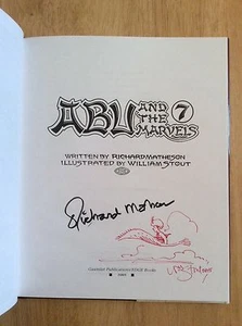 SIGNED & SKETCHED x2 Abu and the 7 Marvels Richard Matheson William Stout 1/1 HC - Picture 1 of 12