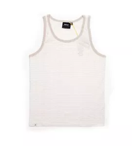 Authentic WESC Superlative Conspiracy Beige & White Stripes Tank Top Vest BNWT - Picture 1 of 7