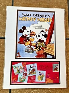 Disney First Day Issue Art MICKEY MOUSE BUILDING a BUILDING USPS 16x12 2005 NEW - Picture 1 of 4