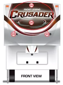 2013 Prime Time Crusader 5th Wheel - Front Cap FRONT BADGE ONLY - RV Decals - Foto 1 di 3